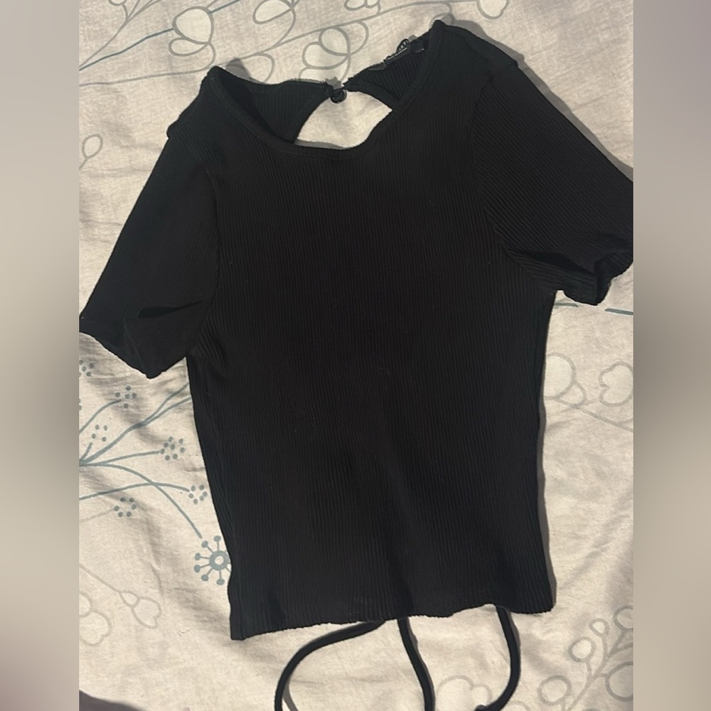 Backless Black Crop Top